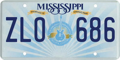 MS license plate ZLO686