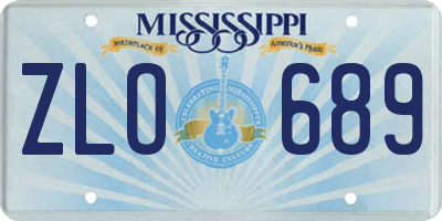 MS license plate ZLO689