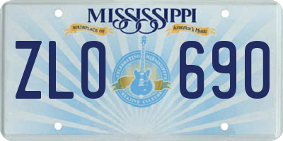 MS license plate ZLO690