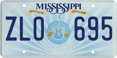 MS license plate ZLO695