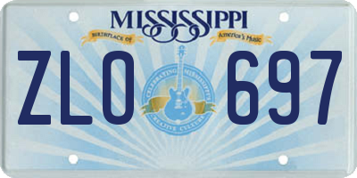 MS license plate ZLO697