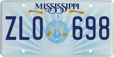MS license plate ZLO698