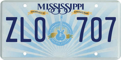 MS license plate ZLO707