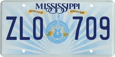 MS license plate ZLO709