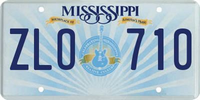 MS license plate ZLO710