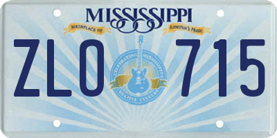 MS license plate ZLO715