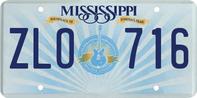 MS license plate ZLO716
