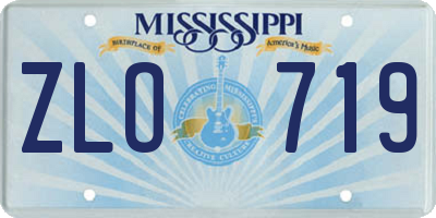 MS license plate ZLO719