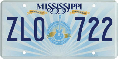 MS license plate ZLO722