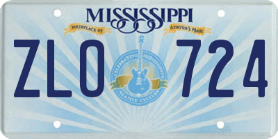 MS license plate ZLO724