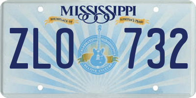 MS license plate ZLO732