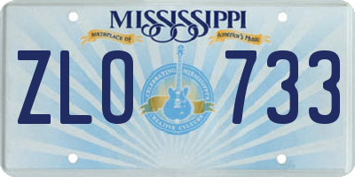 MS license plate ZLO733