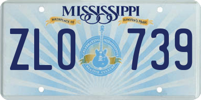 MS license plate ZLO739