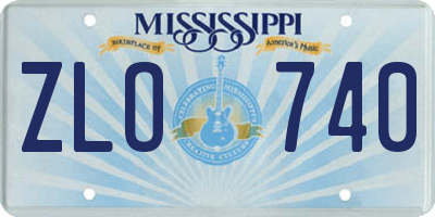 MS license plate ZLO740