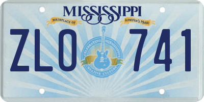 MS license plate ZLO741