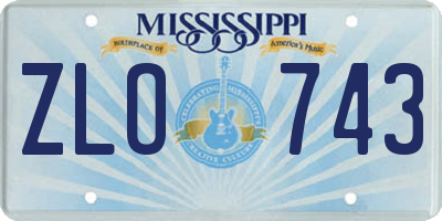 MS license plate ZLO743