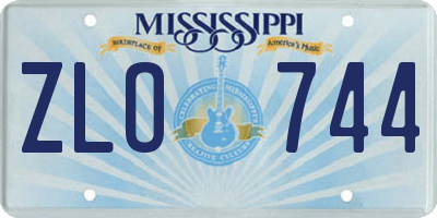 MS license plate ZLO744