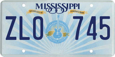 MS license plate ZLO745
