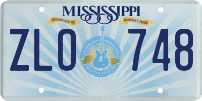 MS license plate ZLO748