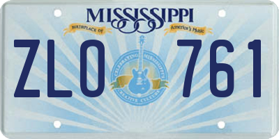 MS license plate ZLO761