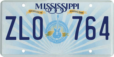 MS license plate ZLO764