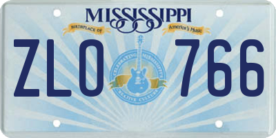 MS license plate ZLO766