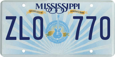 MS license plate ZLO770