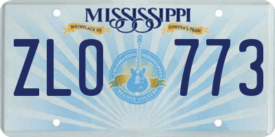 MS license plate ZLO773