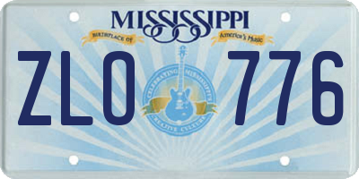 MS license plate ZLO776