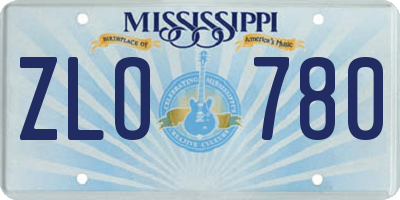 MS license plate ZLO780