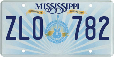MS license plate ZLO782
