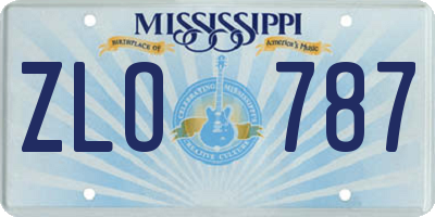 MS license plate ZLO787