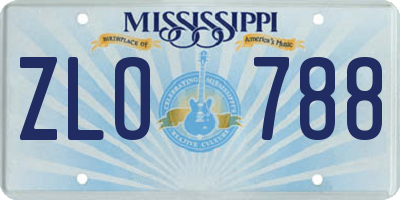 MS license plate ZLO788