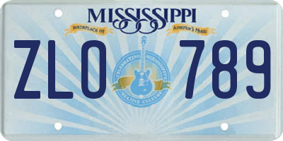 MS license plate ZLO789