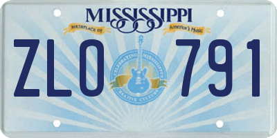 MS license plate ZLO791