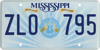 MS license plate ZLO795