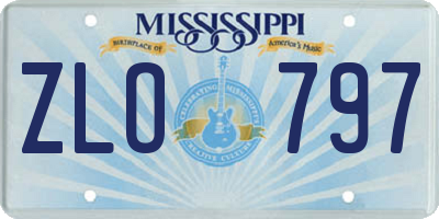 MS license plate ZLO797