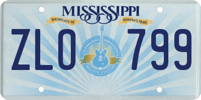MS license plate ZLO799