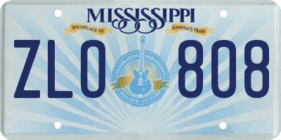 MS license plate ZLO808