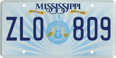 MS license plate ZLO809
