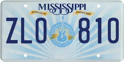 MS license plate ZLO810