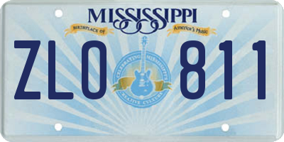MS license plate ZLO811