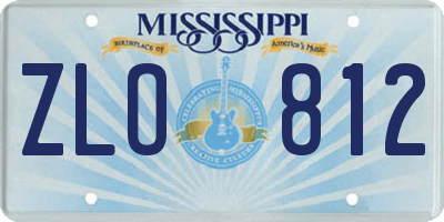 MS license plate ZLO812
