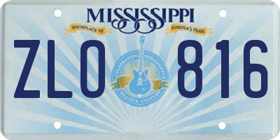 MS license plate ZLO816