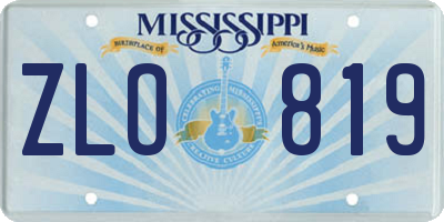 MS license plate ZLO819