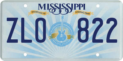 MS license plate ZLO822
