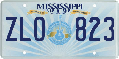 MS license plate ZLO823