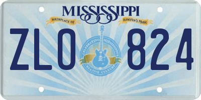 MS license plate ZLO824