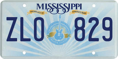 MS license plate ZLO829
