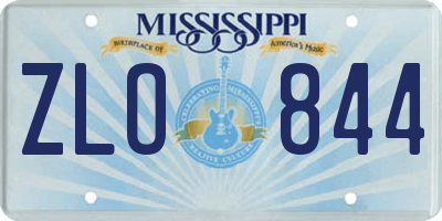 MS license plate ZLO844